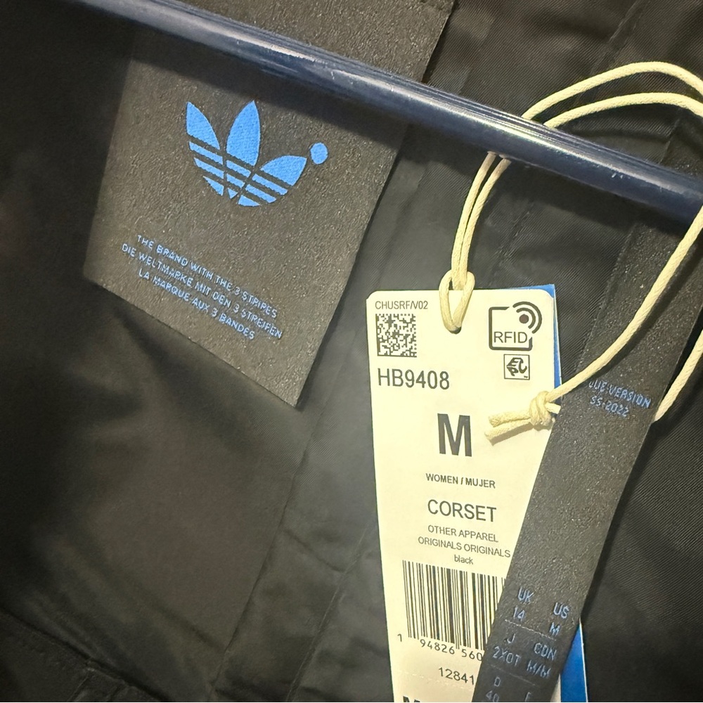 *NWT* ADIDAS ORIGINAL BLUE VERSION CORSET-BLACK-SIZE M - Picture 6 of 6